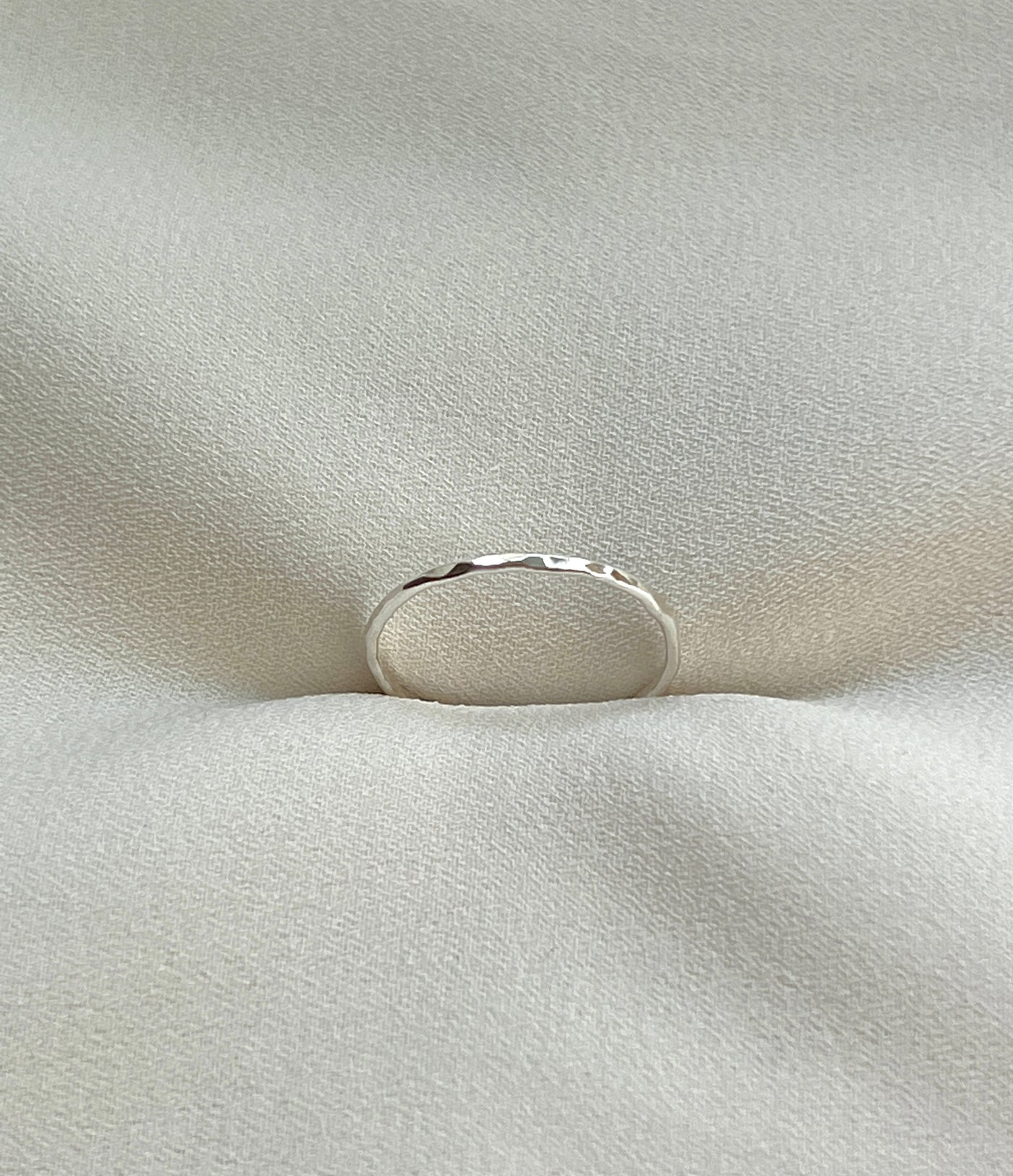 Simple Hammered Sterling Silver Stacking Ring