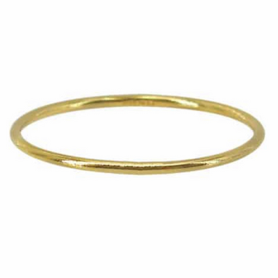 Simple 14Kgold filled 1mm band ring on white background