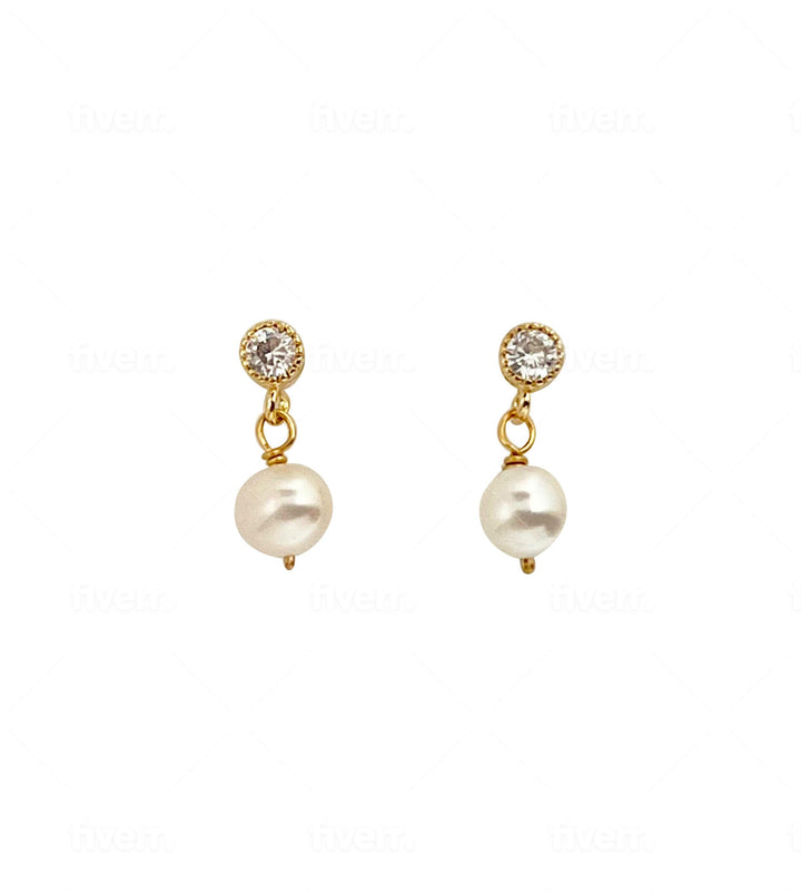 Cubic Zirconia Pearl Stud Earrings – Reminded Designs Cubic Zirconia Pearl Stud Earrings – Reminded Designs