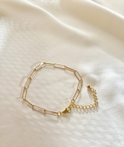 Gold Paper Clip Chain Bracelet