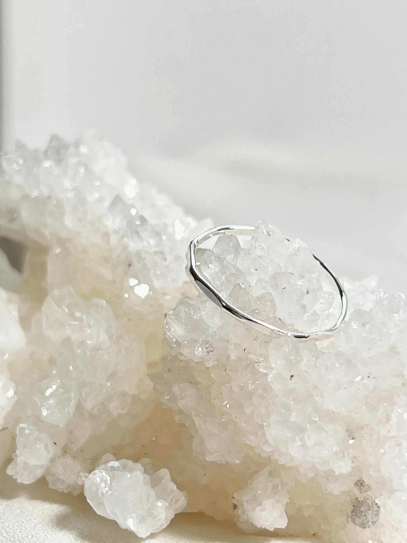 Sterling Silver Flat Hammered Stacking Ring