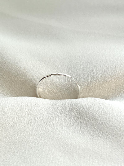 Simple Hammered Sterling Silver Stacking Ring
