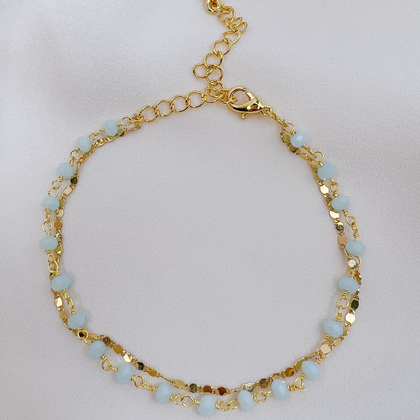 Aqua Chalcedony Rosary Bracelet
