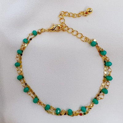 Turquoise Rosary Chain Bracelet