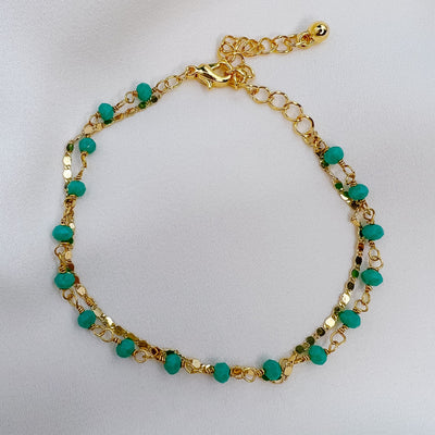 Turquoise Rosary Chain Bracelet